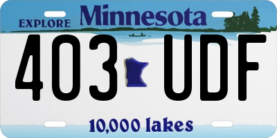 MN license plate 403UDF
