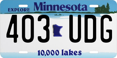 MN license plate 403UDG