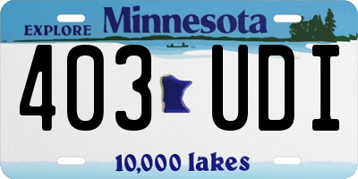 MN license plate 403UDI