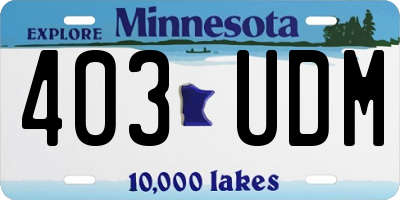 MN license plate 403UDM