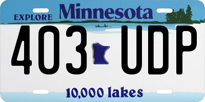 MN license plate 403UDP