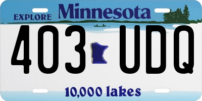 MN license plate 403UDQ