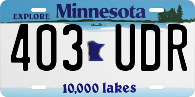 MN license plate 403UDR