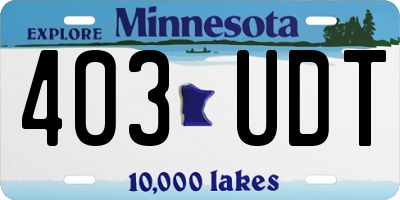 MN license plate 403UDT