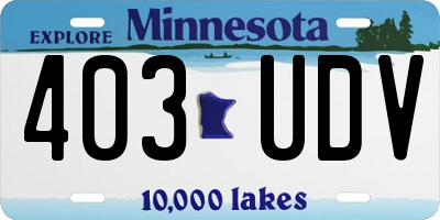 MN license plate 403UDV