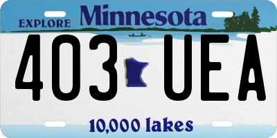 MN license plate 403UEA