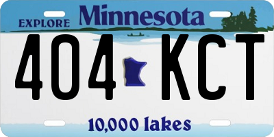 MN license plate 404KCT