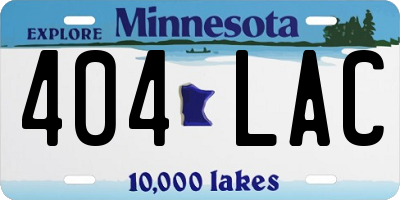 MN license plate 404LAC