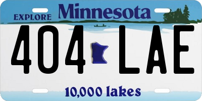 MN license plate 404LAE