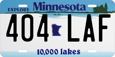 MN license plate 404LAF