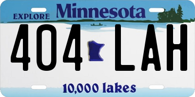 MN license plate 404LAH