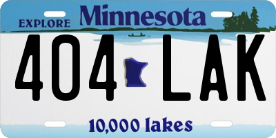 MN license plate 404LAK