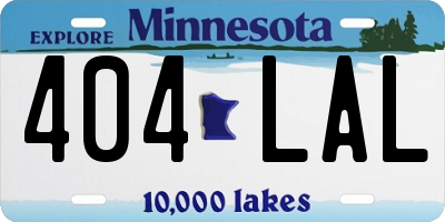 MN license plate 404LAL