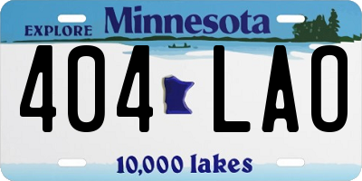 MN license plate 404LAO