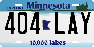 MN license plate 404LAY