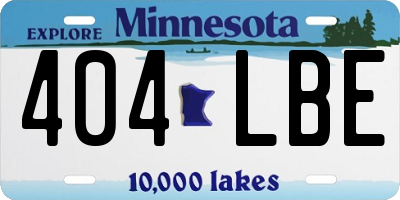 MN license plate 404LBE