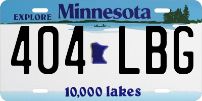 MN license plate 404LBG