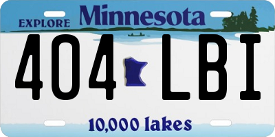 MN license plate 404LBI