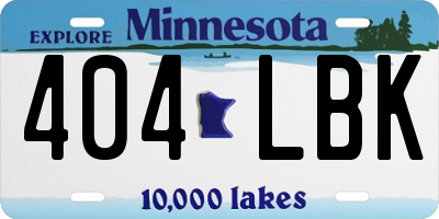 MN license plate 404LBK