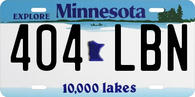 MN license plate 404LBN