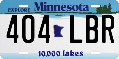 MN license plate 404LBR