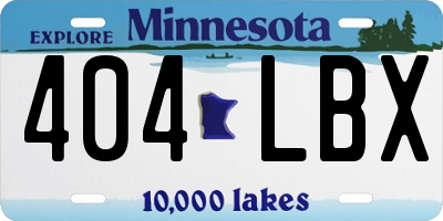 MN license plate 404LBX