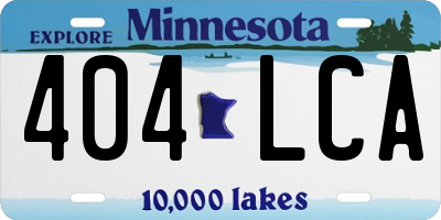 MN license plate 404LCA