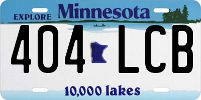 MN license plate 404LCB
