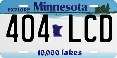 MN license plate 404LCD
