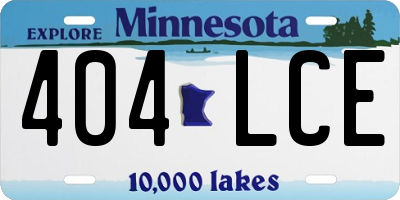MN license plate 404LCE