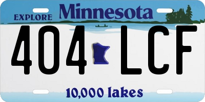 MN license plate 404LCF