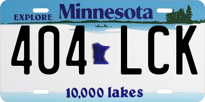 MN license plate 404LCK
