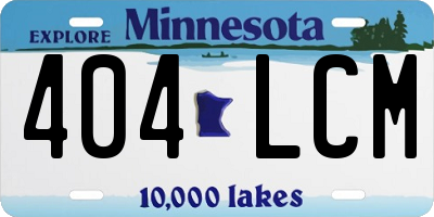 MN license plate 404LCM