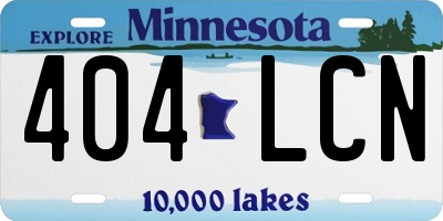 MN license plate 404LCN