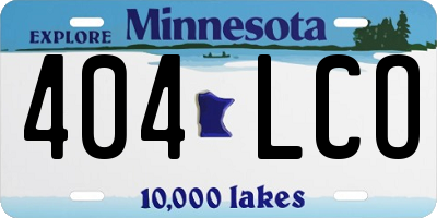 MN license plate 404LCO