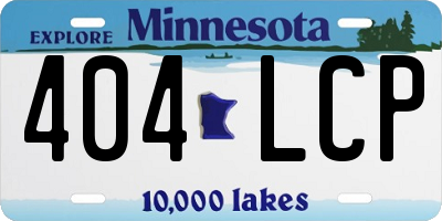 MN license plate 404LCP
