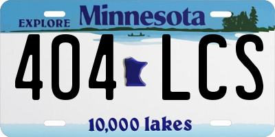 MN license plate 404LCS