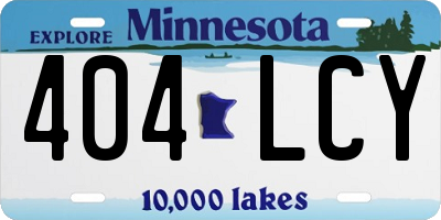 MN license plate 404LCY