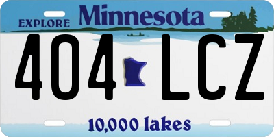 MN license plate 404LCZ