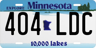 MN license plate 404LDC