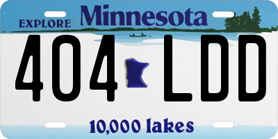 MN license plate 404LDD