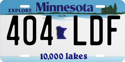 MN license plate 404LDF