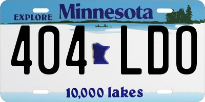 MN license plate 404LDO