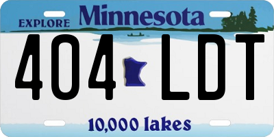 MN license plate 404LDT