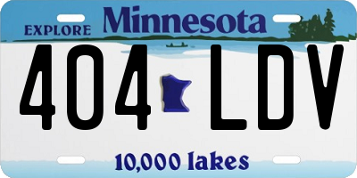 MN license plate 404LDV
