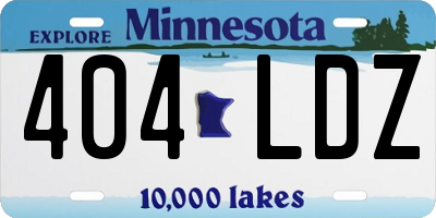 MN license plate 404LDZ