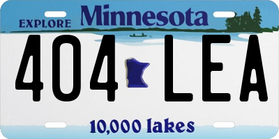 MN license plate 404LEA