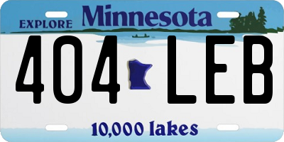 MN license plate 404LEB