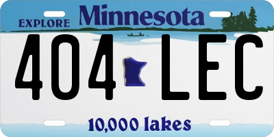 MN license plate 404LEC