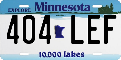 MN license plate 404LEF